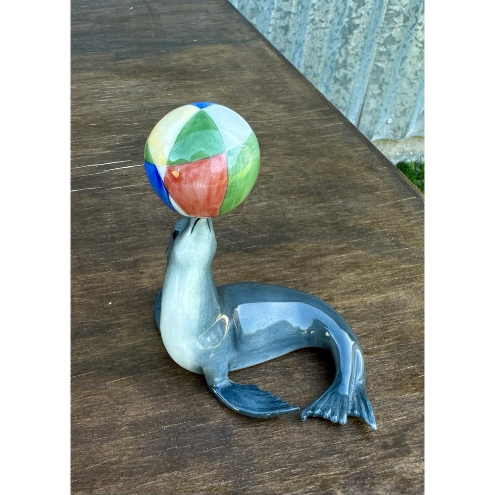 Royal Copenhagen Mini Collection Sea Lion with Ball Figurine 202 Circus 1st Qlty
